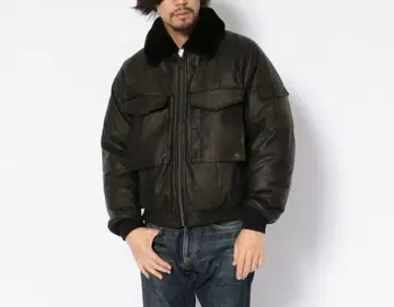 새상품급 AVIREX 아비렉스 라무 천연 가죽 다운 자켓
