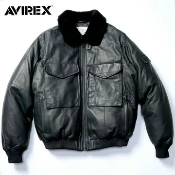 새상품급 AVIREX 아비렉스 라무 천연 가죽 다운 자켓