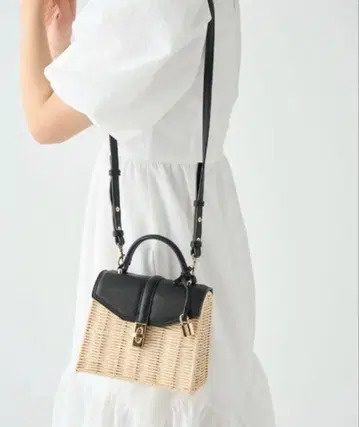 [ CELFORD ] 스퀘어 라탄 미니백