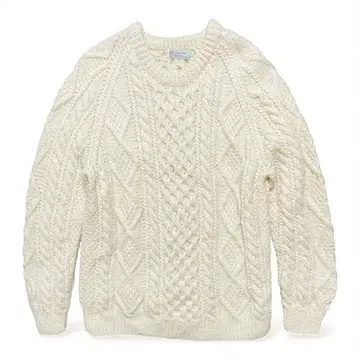 아일랜드제 빈티지 울 핸드 니트 피셔맨 스웨터