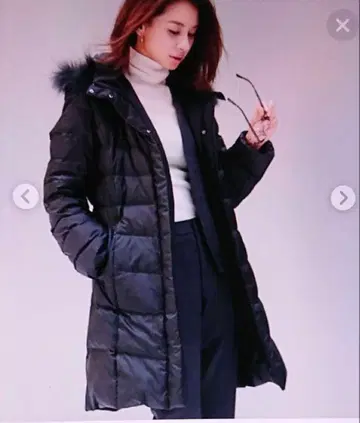 23구 블랙 시레 타프타 다운 코트