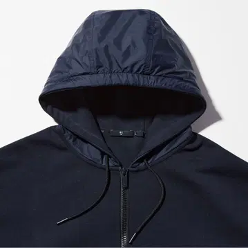 유니클로+J 드라이 맨투맨 하프 지퍼 후드티 L 네이비