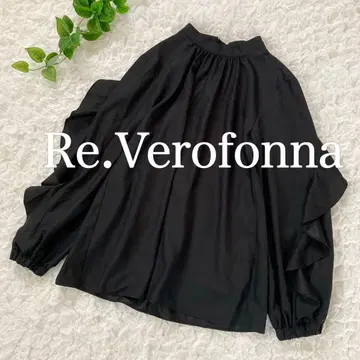 새상품급 백리본 프릴 슬리브 블라우스 M 38 베로폰나 블랙