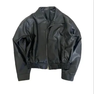 블랙 가죽 숏 자켓