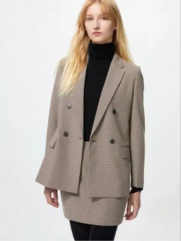 [ 새상품 미사용 ] UNIQLO 색상:35 브라운 더블 자켓 XL