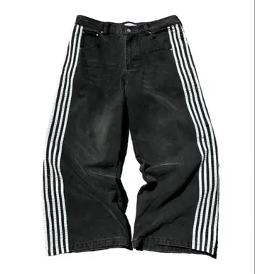 HEAVEN CAN WAIT 트랙 청바지 블랙 화이트