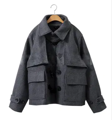 nugu heemihan 빅 칼라 하프 더플 코트