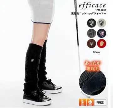efficace 속기모 니트 레그 워머 블랙 골프