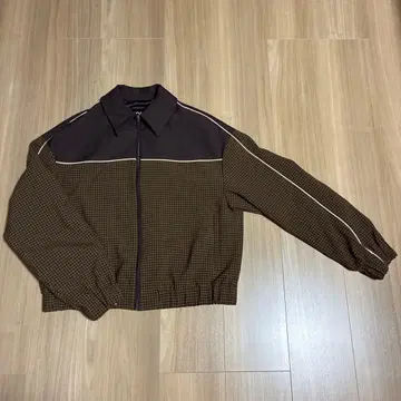 ZARA 체크 무늬 집업 자켓