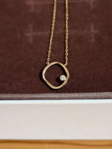 ete K10YG 레이어 다이아몬드 세미 롱 목걸이