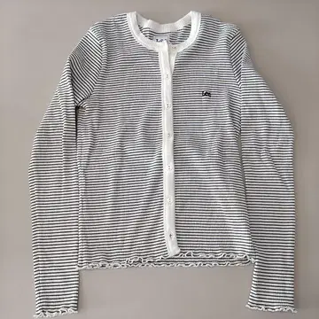 Lee S 사이즈 화이트 블랙 스트라이프 가디건