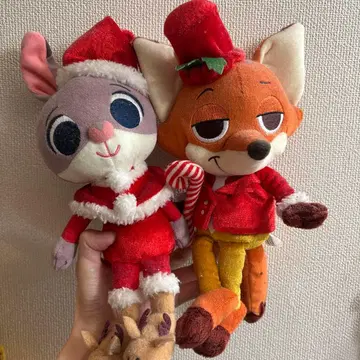 주토피아 닉 주디 봉제 인형 크리스마스 산타 코스튬