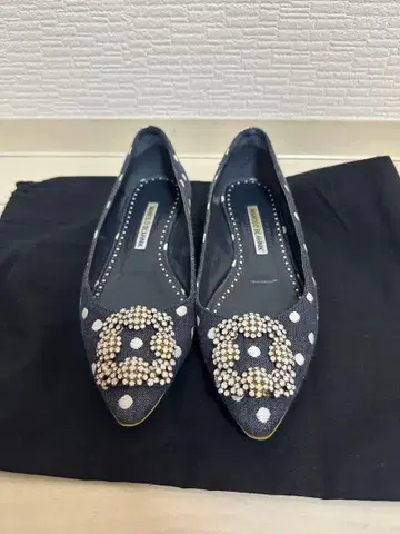 네이비 도트 비쥬 발레 슈즈