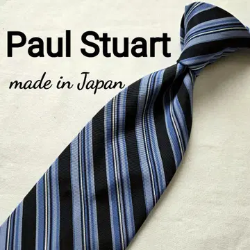 새상품급 paul stuart 블루 스트라이프 넥타이 실크 코튼