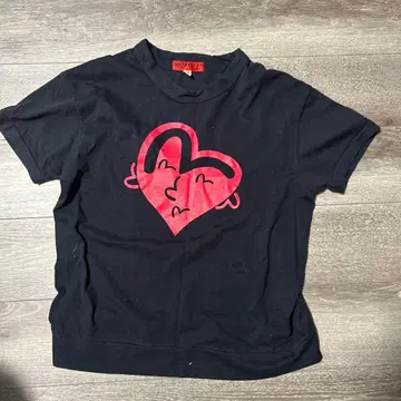 YAMANE 하트 프린트 반팔 T셔츠 40