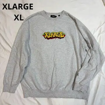 XLARGE 그레이 로고 자수 맨투맨 XL
