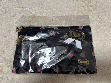 FEILER 꽃무늬 파우치 블랙