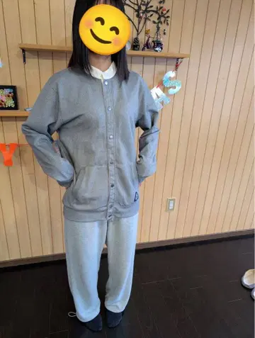 빈티지 CARIBBEAN JOE 그레이 카라 부착 가디건 사이즈 L