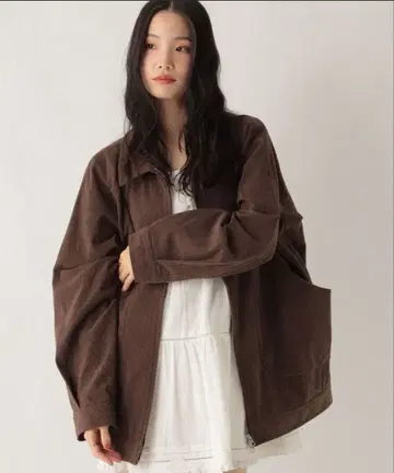 Heather 코듀로이 미들 자켓 브라운 헤더