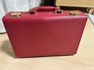 빨간색 합성 피혁 화장품 박스 거울 포함
