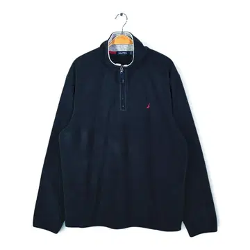 노티카 하프 지퍼 플리스 자켓 원포인트 로고 블랙 L