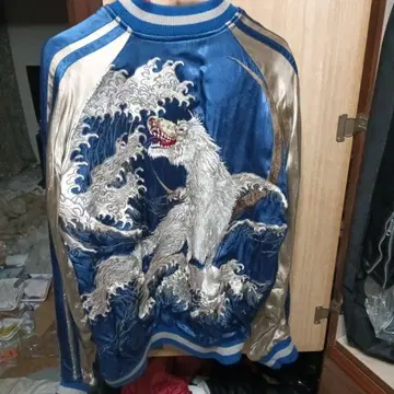 파란 자수 스카잔 M 사이즈 사토리