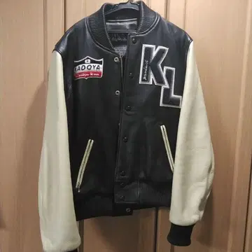 KADOYA 가죽 바시티 자켓 KL 자수 L