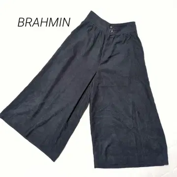 BRAHMIN 브라민 가우초 팬츠 와이드 벨로아 개더 블랙