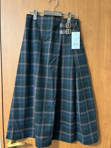 체크 무늬 플리츠 스커트 L 사이즈