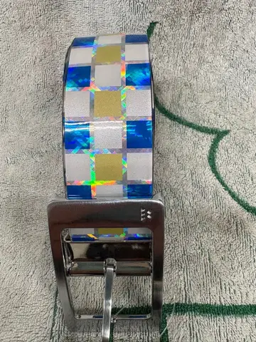 baho Design 홀로그래픽 체크 벨트