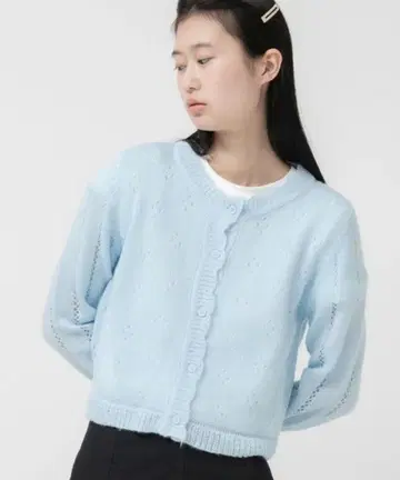 HEILIS 플라워 커팅 니트 가디건