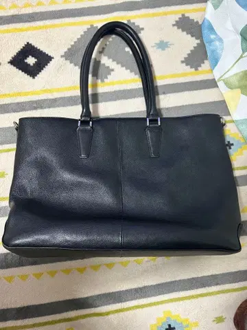 TASK 네이비 가죽 토트백