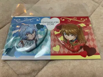 신세기 에반게리온 14주년 기념 페어 하트형 캔뱃지 아스카 아야나미 레이