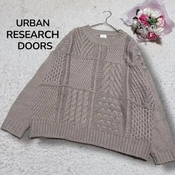 [ 어반 리서치 도어스 ] 아란 패턴 패치워크 니트 풀오버 베이지F