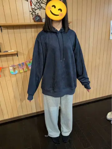 HALFMAN 다크 그레이 후드 부착 후드티 사이즈 L