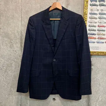 맨즈 비기 네이비 체크 자켓