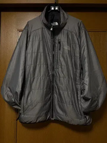 THE NORTH FACE 그레이 체크 무늬 나일론 자켓 L