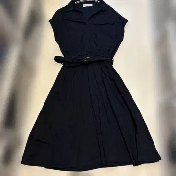 네이비 반팔 셔츠 원피스 벨트 포함