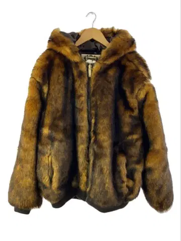 Ablanche 후드 부착 인조 모피 자켓 2XL