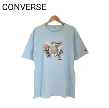 컨버스 T셔츠 스니커즈 프린트 척테일러 둥근넥 반팔 XL