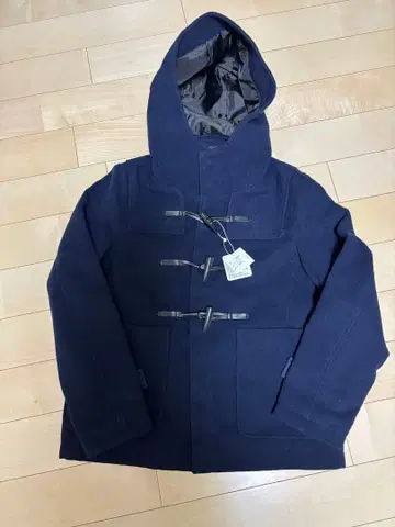 새상품 Doublefocus 네이비 더플 코트 후드 부착 남성용 S