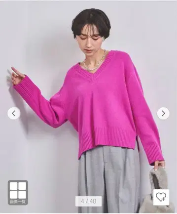 유나이티드 애로우즈 캐시미어 니트 스웨터 2웨이 숏 기장