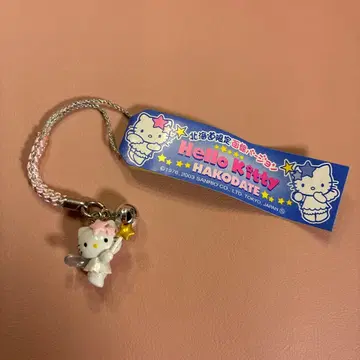 헬로키티 홋카이도 한정 하코다테 천사 버전 끈 스트랩 택 있음 2003