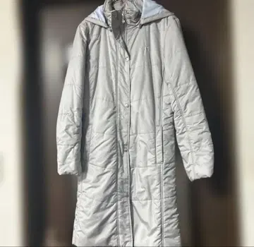 실버 후드 부착 롱 다운 자켓 여성용