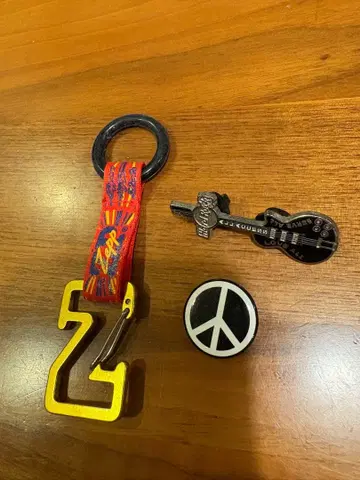 Hard Rock Cafe 기타 모양 배지 ZEPP 키링 세트