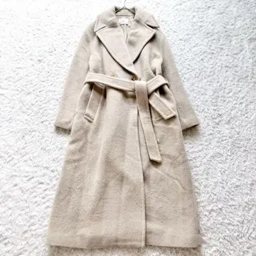 IENA 알파카 샤기 롱 오버사이즈 코트 벨트 베이지 M