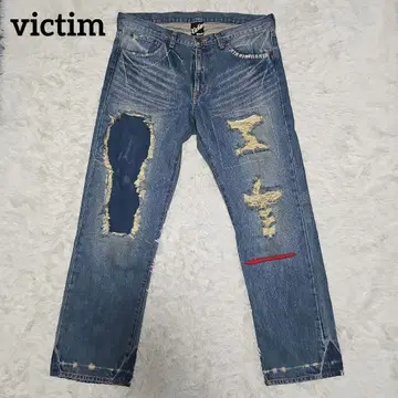 새상품급 victim 초기 데미지 데님 레어 사이즈 XL
