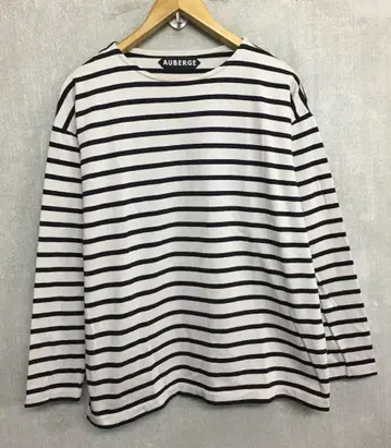 오베르쥬 보트넥 보더 긴팔 티셔츠 셔츠 컷앤소