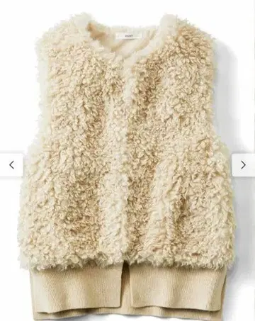 펠리시모 IEDIT 이소재 배합의 컬리 인조 모피 베스트 라이트 베이지