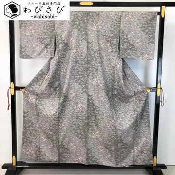 코몬 잎 무늬에 꽃무늬 하늘쥐색 K-5249